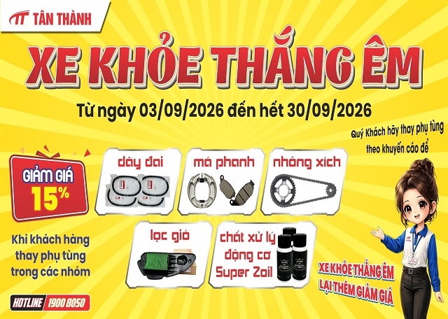 XE KHỎE THẮNG ÊM – THAY PHỤ TÙNG, NHẬN NGAY ƯU ĐÃI